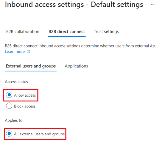 Changed default inbound settings