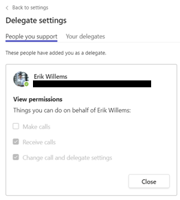 View delegate permissions